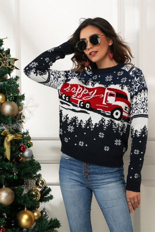 Stilla | Snefnug- og lastbiltryk julesweater