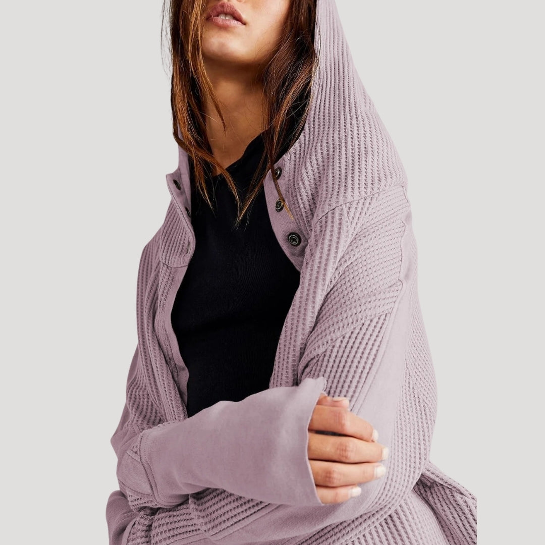 Stilla | Vaffelstrik Zip up Hættetrøje