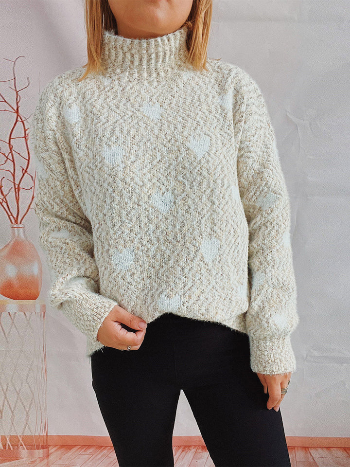 Stilla | Heathered Turtleneck Drop Shoulder Sweater