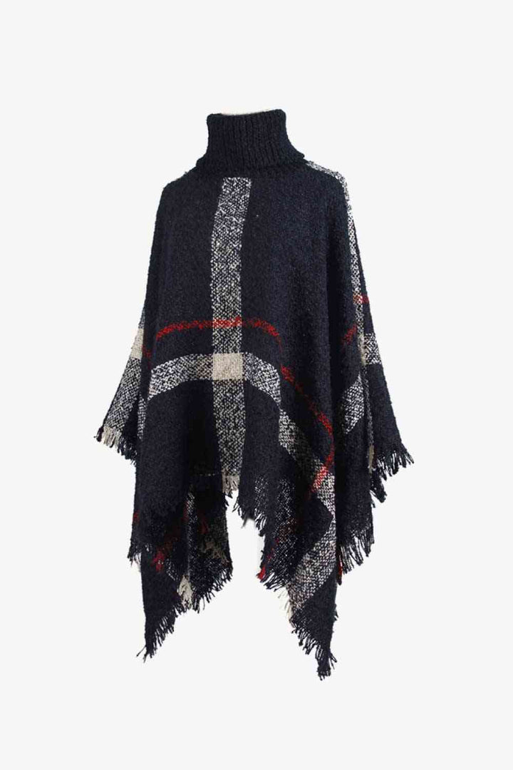 Stilla | Turtleneck Raw Hem Poncho
