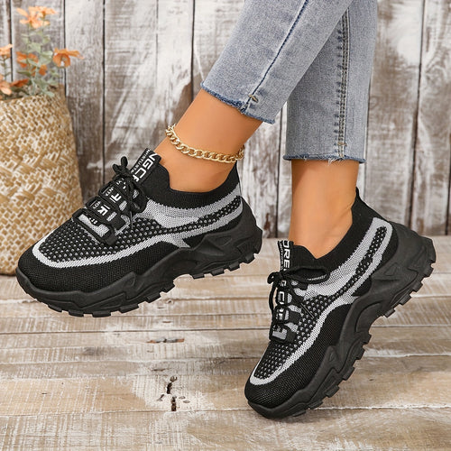 Stilla | Mesh Sneakers Med Snørebånd Detaljer