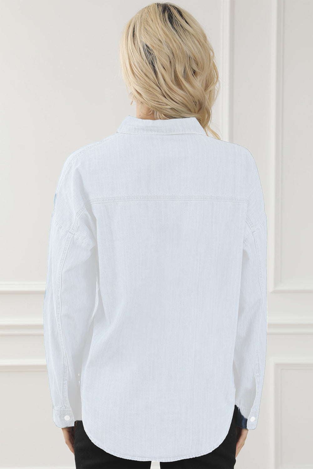 Stilla | Knap-lukket Langærmet Denim Skjorte