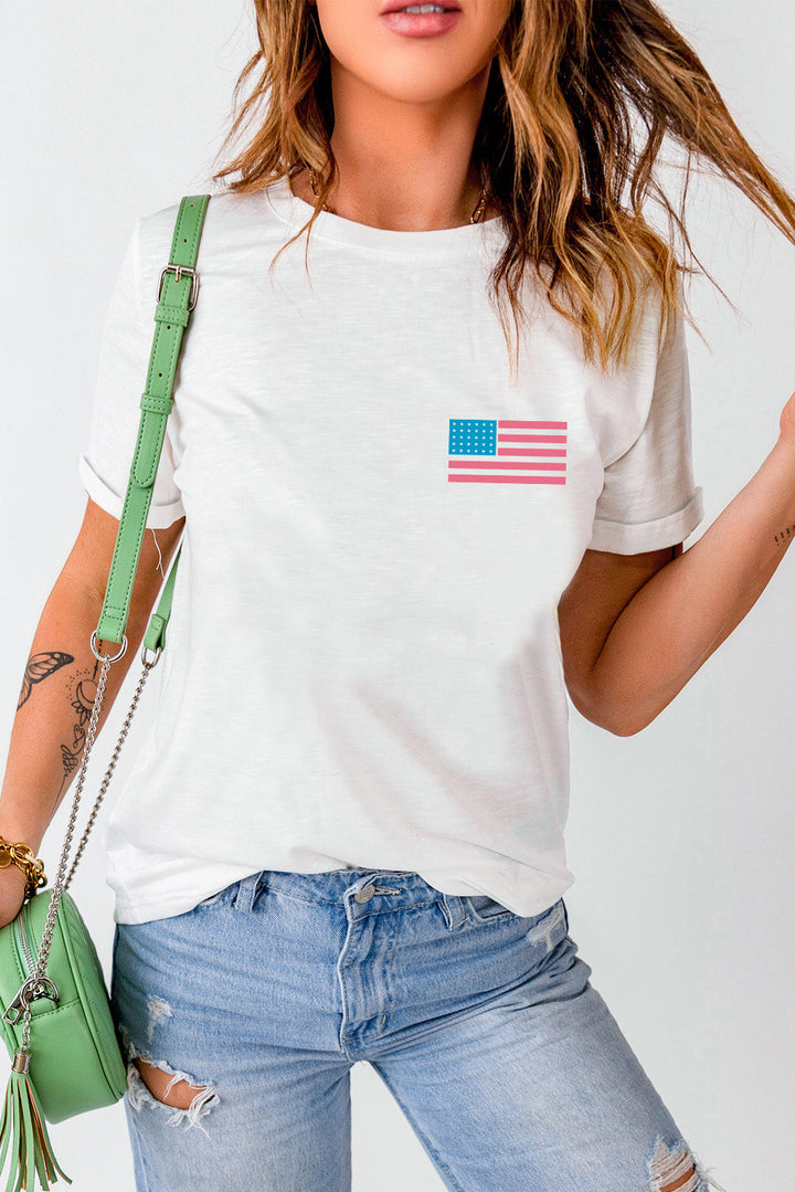 Stilla | Flag Rund Hals Kortærmet T-Shirt