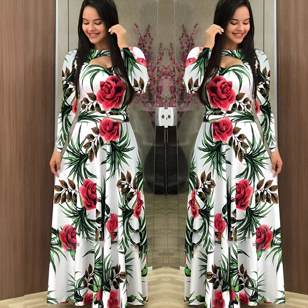 Stilla | Elegante Blomster Maxi Kjole Til Efteråret