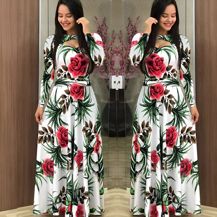 Stilla | Elegante Blomster Maxi Kjole Til Efteråret