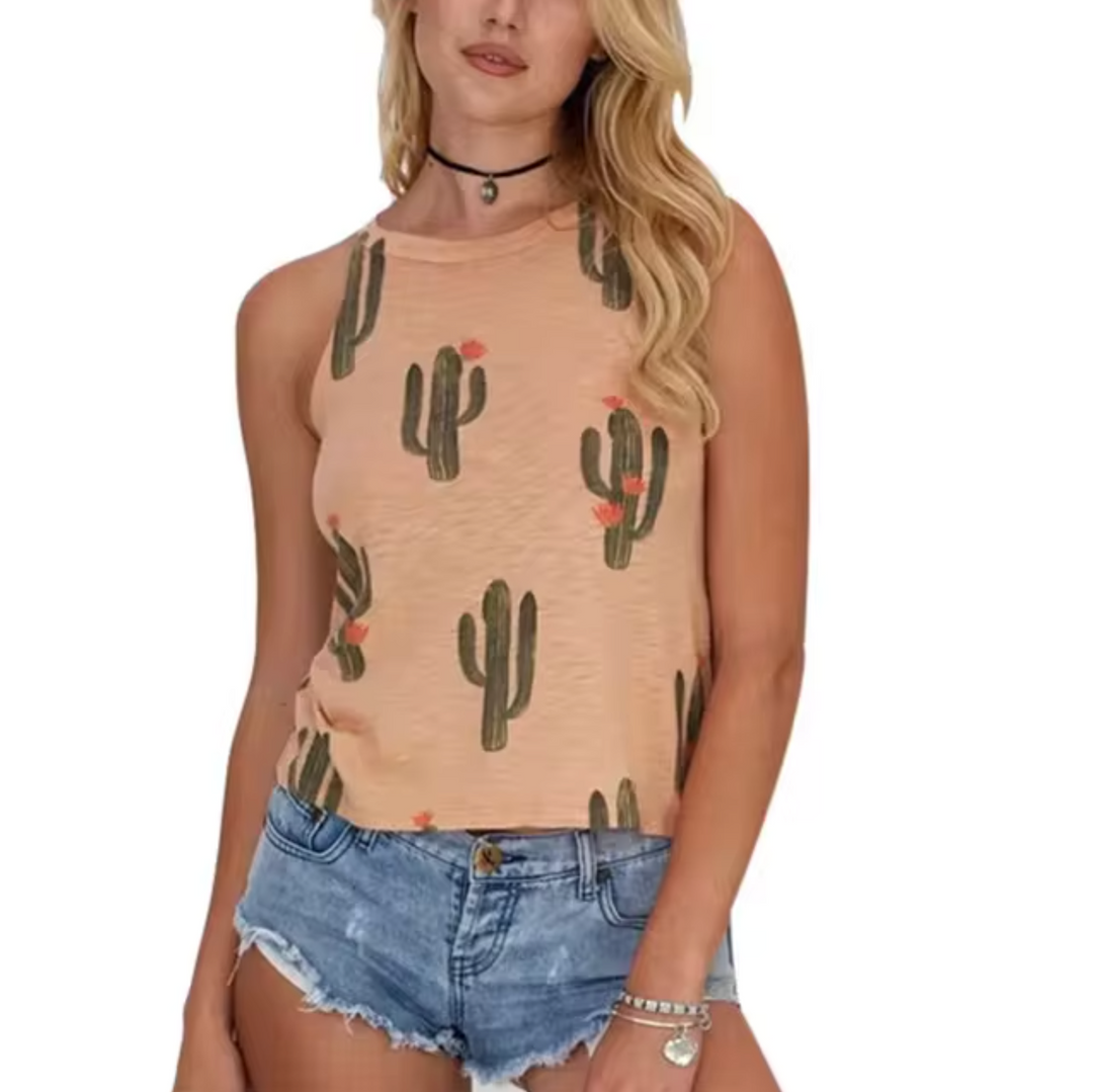 Stilla | Tanktop Med Kaktusprint