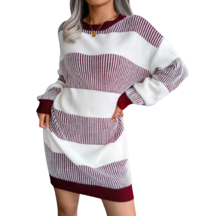 Stilla | Perfekt Stribet Strikkjole til Kvinder