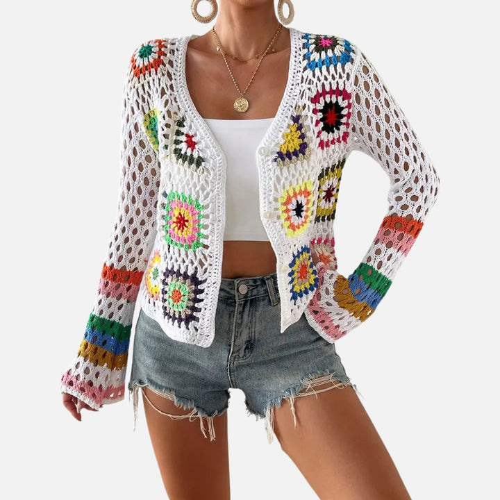 Stilla | Dame Boho Vest Strikketrøje