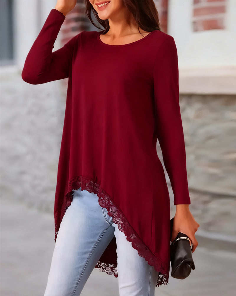 Stilla | Langeærmet top med mesh patchwork