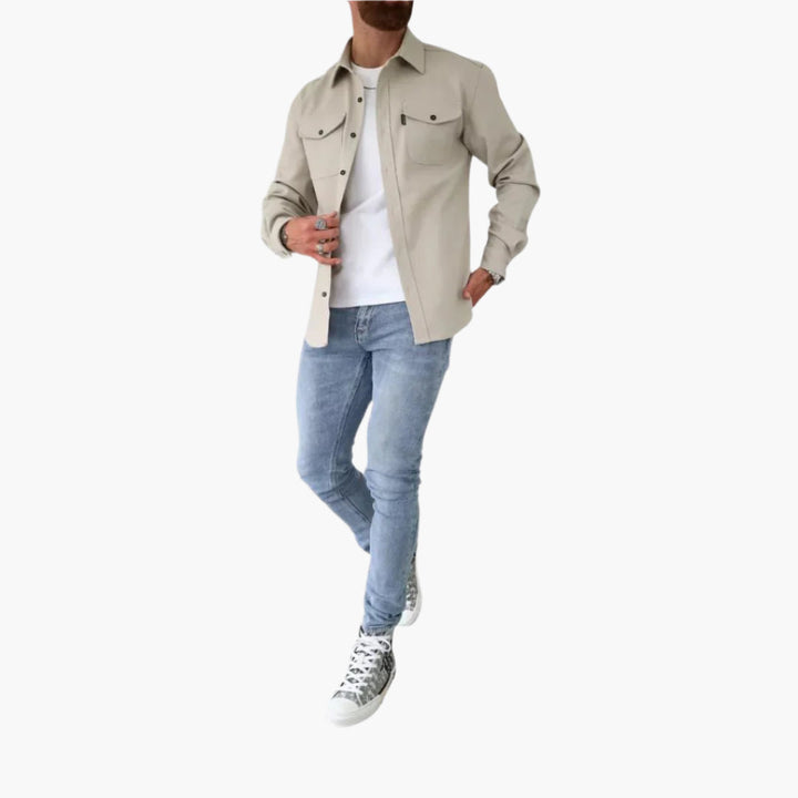 Stilla | Overshirt Jakke - Moderne Button-Through Skjortejakke til Fritid og Erhverv