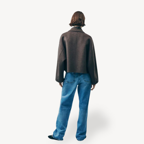 Stilla | Dame Brun Oversize Kort Jakke