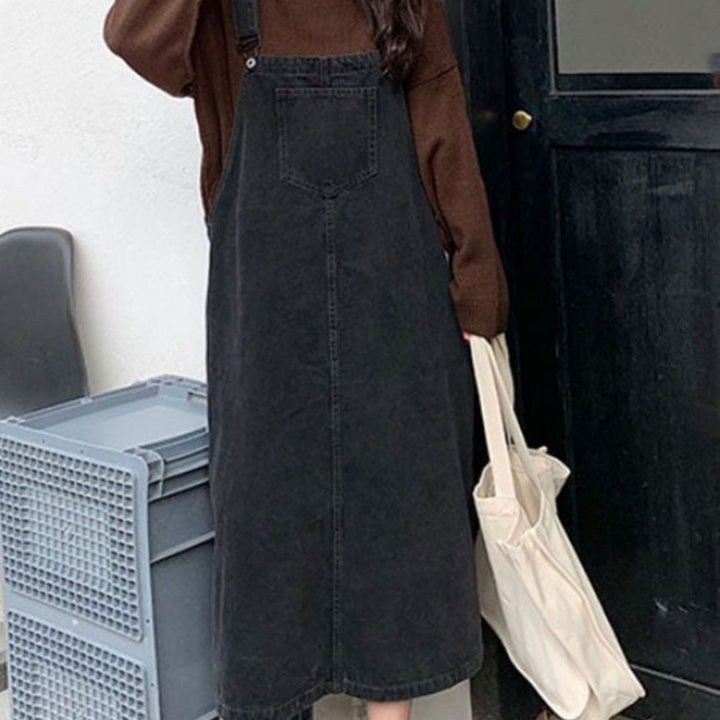 Stilla | Casual Denim Stropkjole Med Foran Lomme