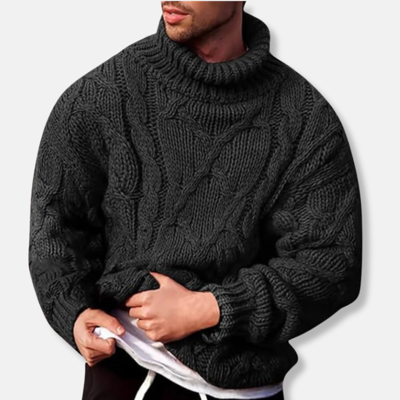 Stilla | Rullekrave Uldblanding Løs Pasform Flettemønster Pullover