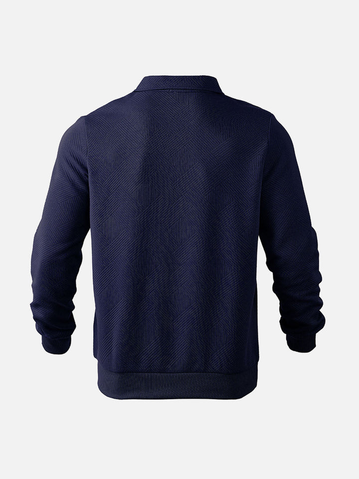 Stilla | Halv-Zip Pullover med Strukturmønster - Smart-Casual Stil til Hverdag og Kontor