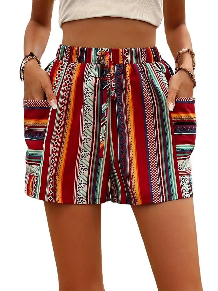 Stilla | Stribede Shorts Med Lomme Design