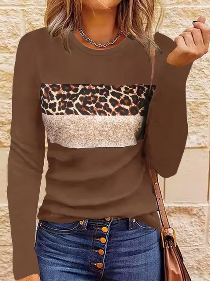Stilla | Langærmet T-shirt med leopardtryk