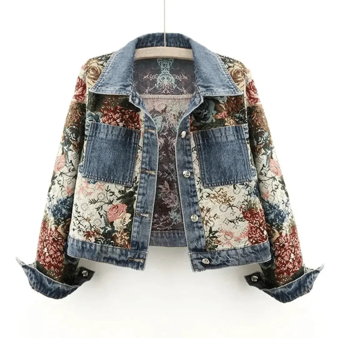 Stilla | Floral Denim Jakke