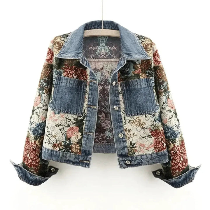 Stilla | Floral Denim Jakke