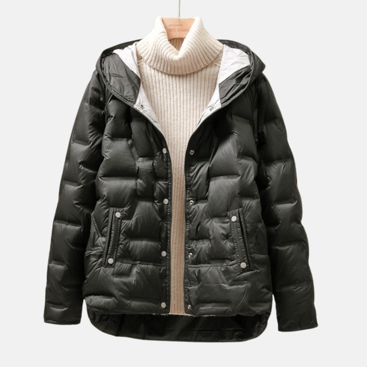 Stilla | Jakke Quilted Puff Aftagelig Hætte Trykknaplukning