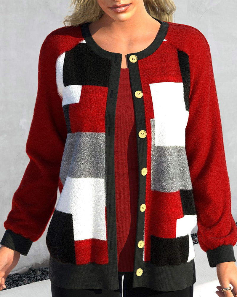 Stilla | Cardigan med farveblok