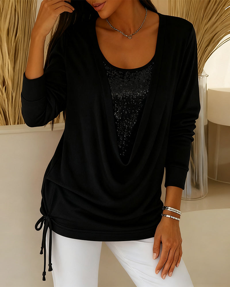 Stilla | Top med kontrastfarver i to-i-en look