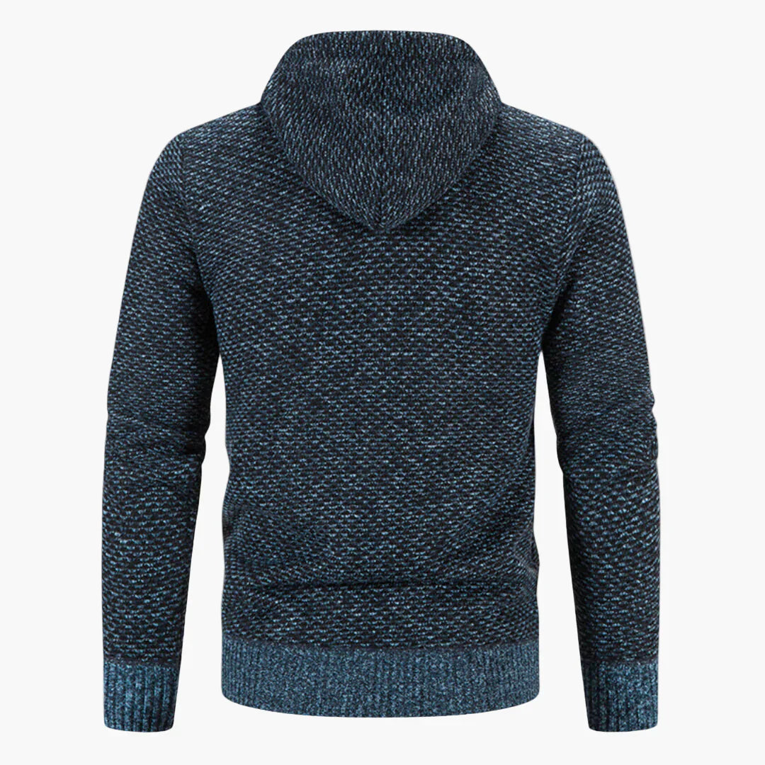 Stilla | Strik-Hættejakke til Efterår og Vinter - Behagelig Fritids-Hoodie med Lynlås