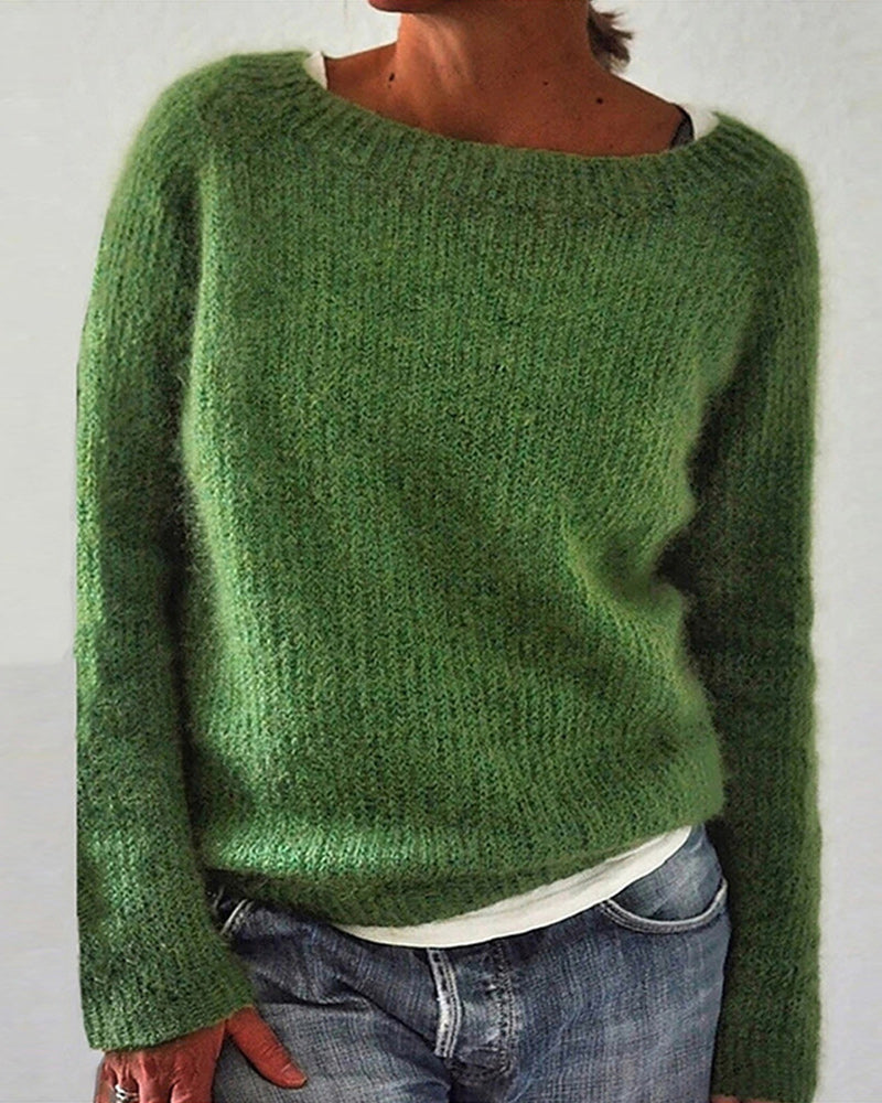 Stilla | Sweater med Rundhalset og Lange Ærmer