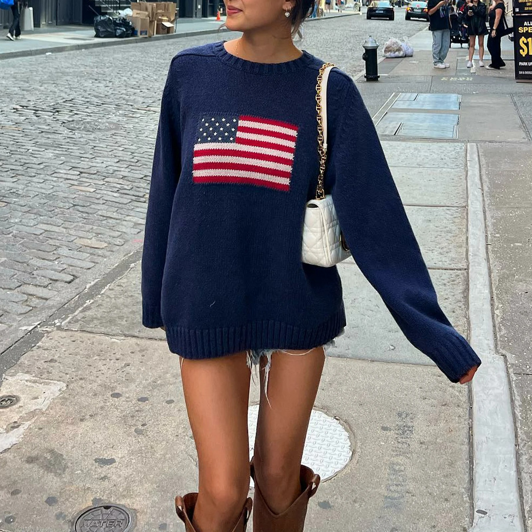 Stilla | Sweatshirt med amerikansk flag