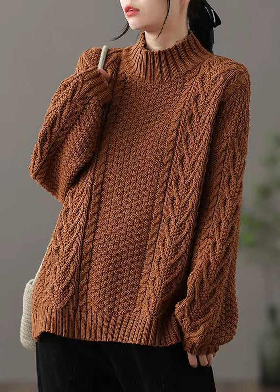 Stilla | Løs Passende Høj Hals Kabelstrik Pullover Ideel til Vinteren