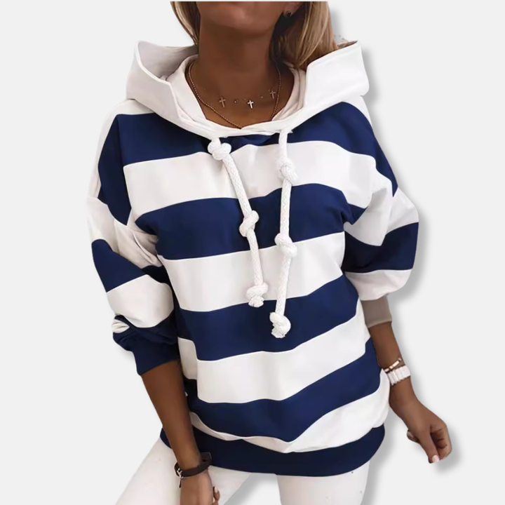 Stilla | Løs pasform hoodie Stribet afslappet hoodie