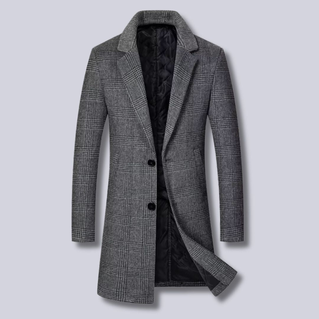 Stilla | Tjekket Uld-Trenchcoat