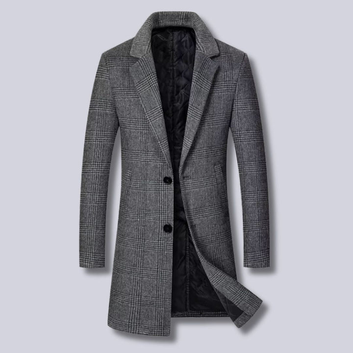 Stilla | Tjekket Uld-Trenchcoat