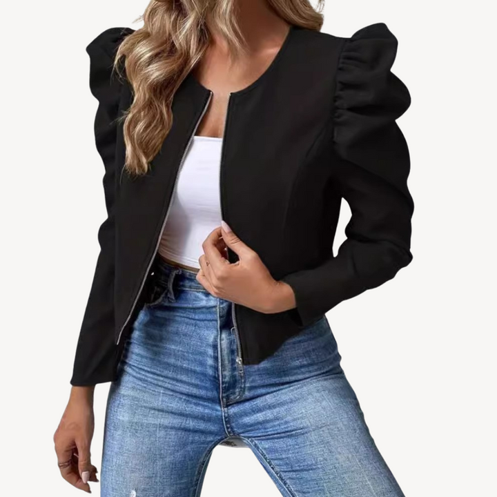 Stilla | Puff ærmer Zip-Up Jakke kvinder