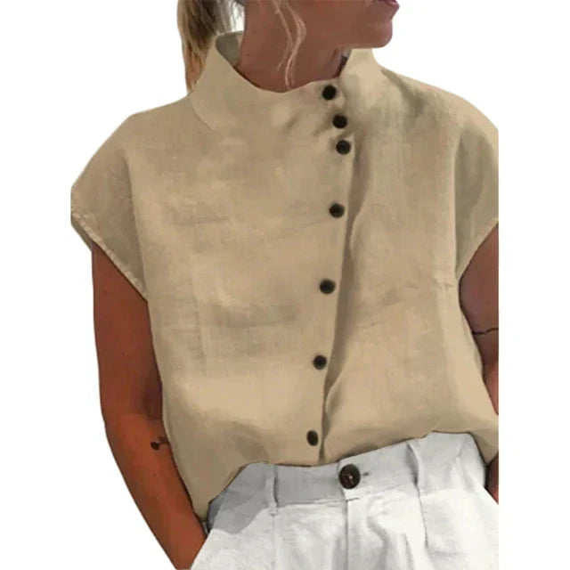 Stilla | Elegant Bluse med Ståkrave til Kvinder
