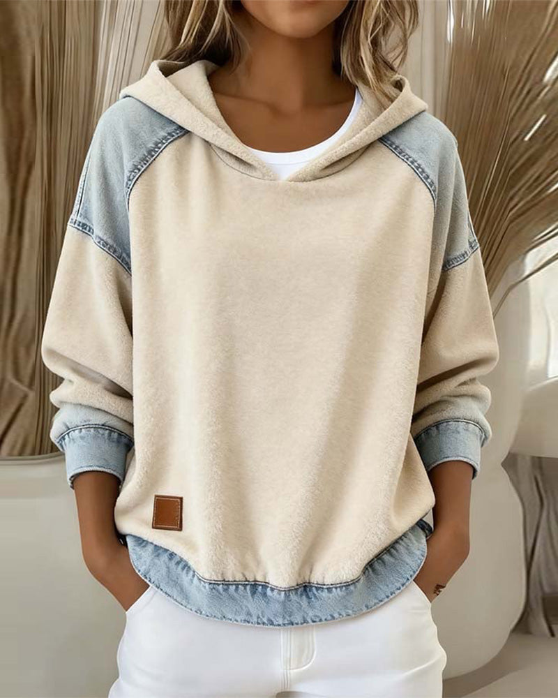 Stilla | Hætte sweatshirt med kontrastlomme