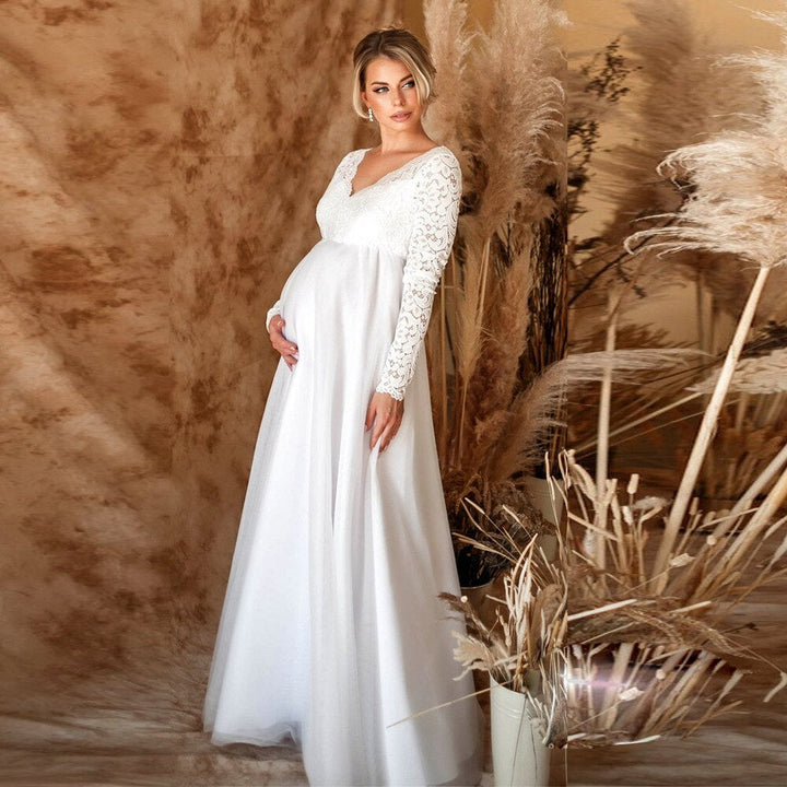 Stilla | Elegant Spids-maxikjole Til Gravide