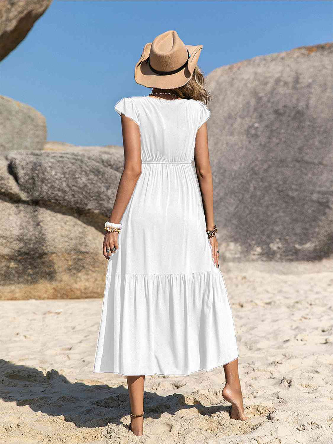 Stilla | Square Neck Ruffle Hem Dress