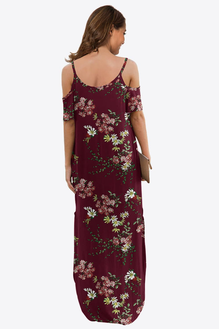 Stilla | Scoop Neck Cold-Shoulder Maxi Dress