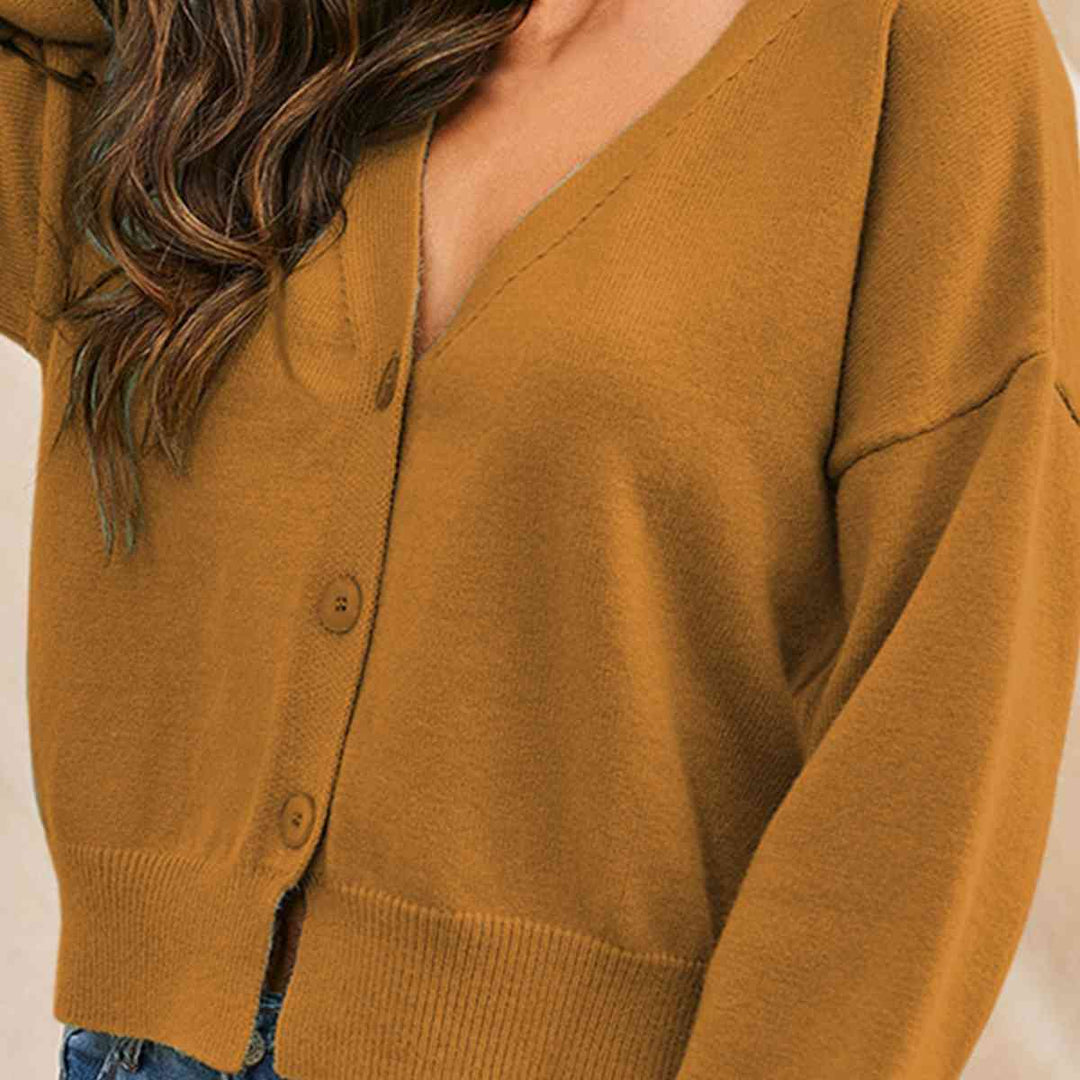 Stilla | Hals Knappe Op Lang Ærme Cardigan