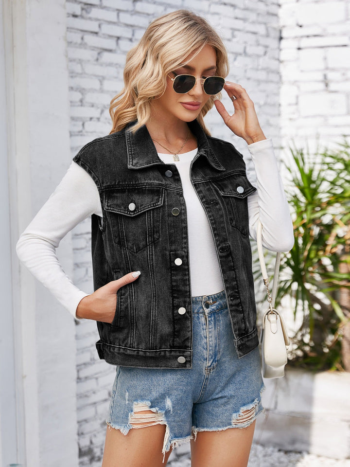 Stilla | Up Cap Sleeve Denim Jakke