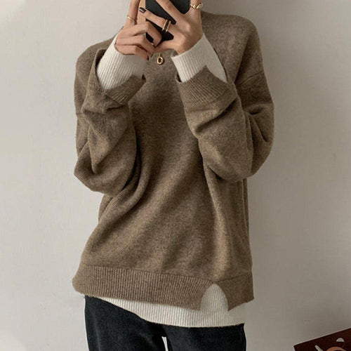 Stilla | Pullover med lange ærmer i blokfarve beige