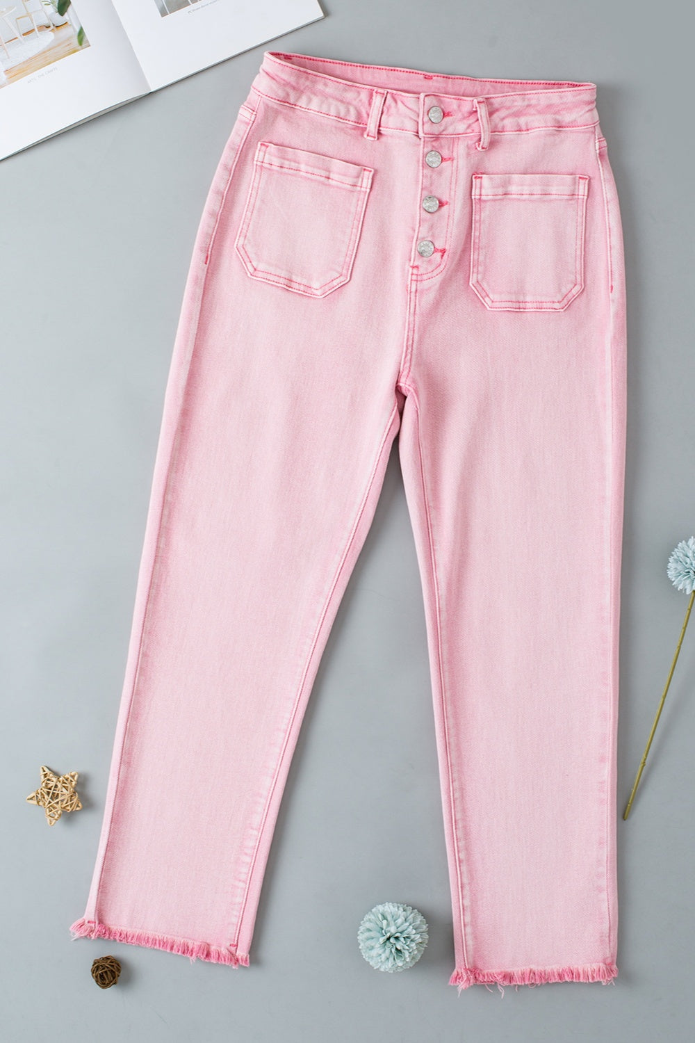 Stilla | Hem Button-Fly Jeans med Lommer