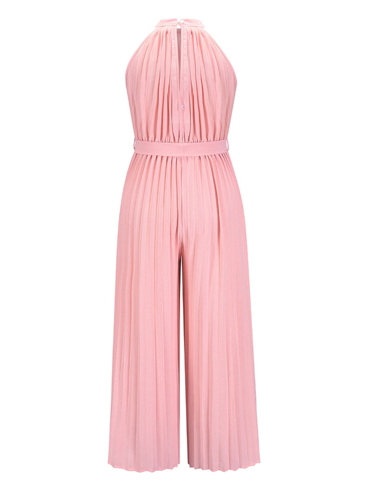 Stilla | Bundet Plisseret Ærmeløs Jumpsuit