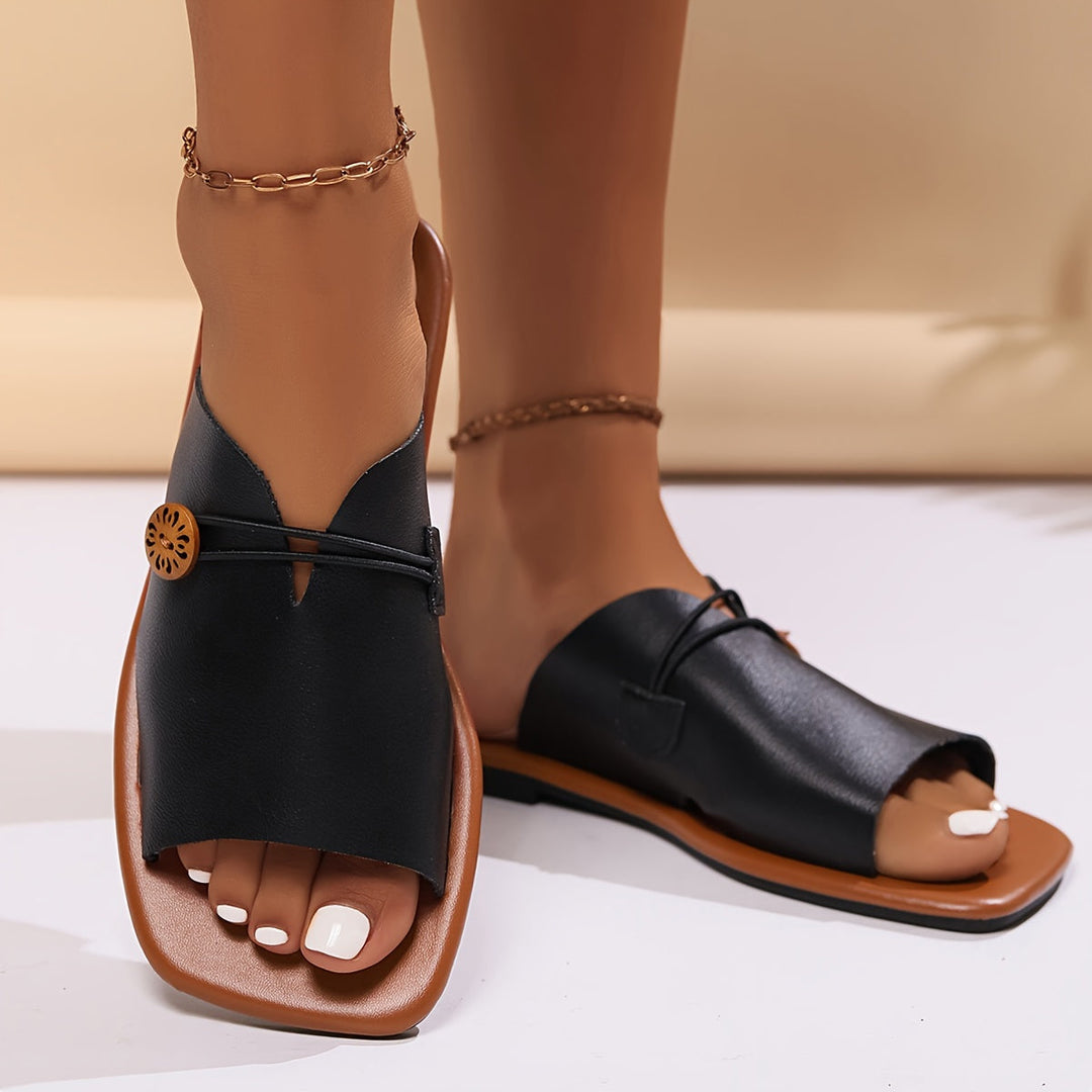 Stilla | Flade, Slidte Sommer Sko Retro Stil, Tofarvet, Komfortable Til Hverdag Og Fritid