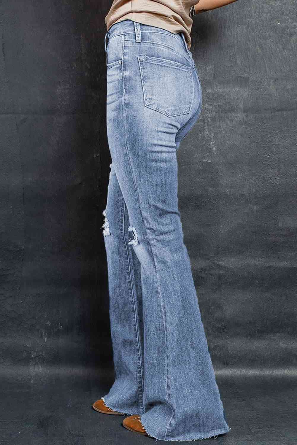 Stilla | Raw Hem Flare Jeans
