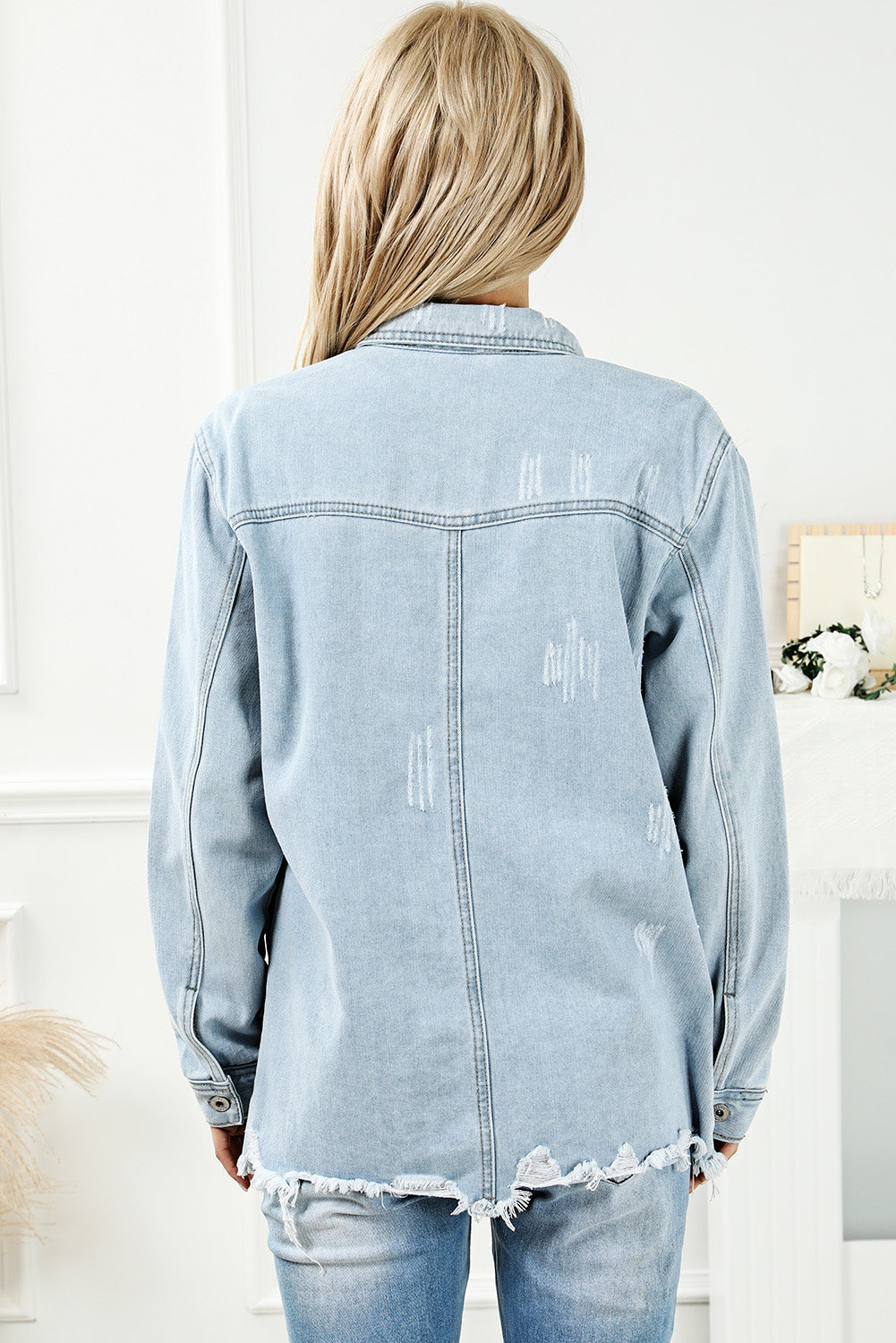 Stilla | Knapper Op Frayed Hem Denim Jakke