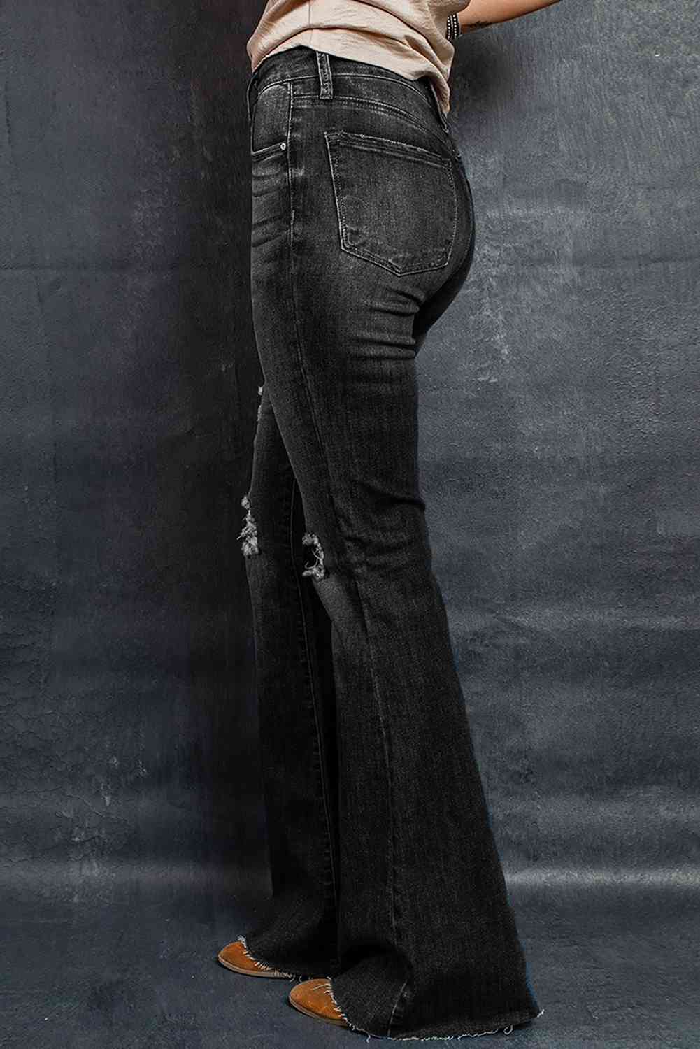 Stilla | Raw Hem Flare Jeans