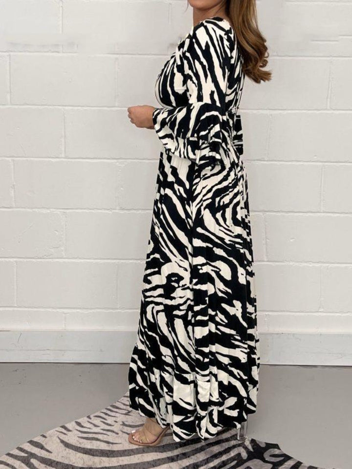 Stilla | Prinetet Flounce Sleeve Maxi Kjole