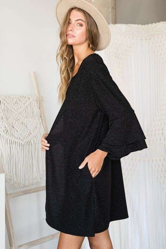 Stilla | Glimmer Kimono Strikjakke Med Klokkeærmer