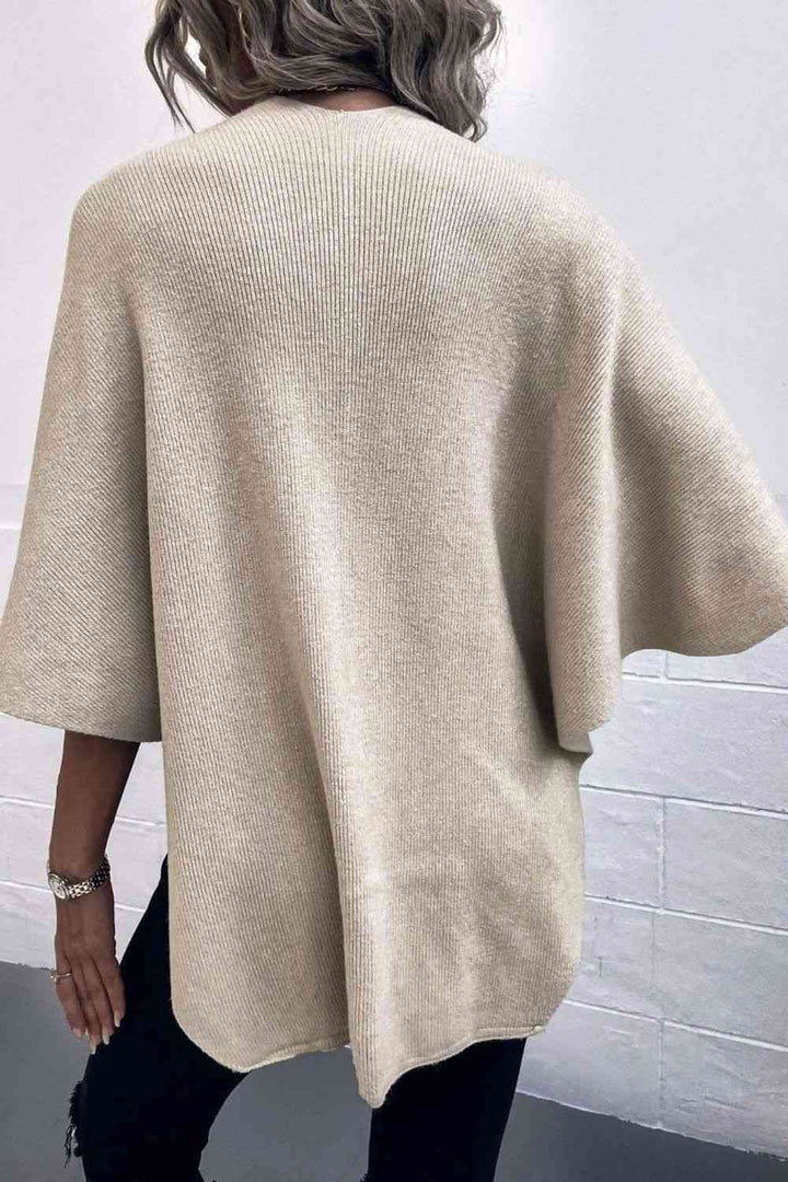 Stilla | Hals Pom-pom Trim Poncho
